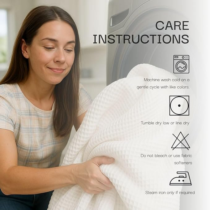 Salt Earth GOTS Certified 100% Organic Cotton Throw Blanket, 60" X 80" Waffle Blankets & Throws for Bed, Throw Blanket for Couch,Modern and Cozy Blanket, All Seasons, Comfy Soft Blanket (Parchment)