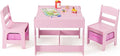 HONEY JOY Kids Table and Chairs, 3-in-1 Children Wooden Activity Set with Storage, Detachable Tabletop, for Art, Craft, Drawing, Reading, Gift for Toddlers Boys Girls 3-7 Years Old (Pink)