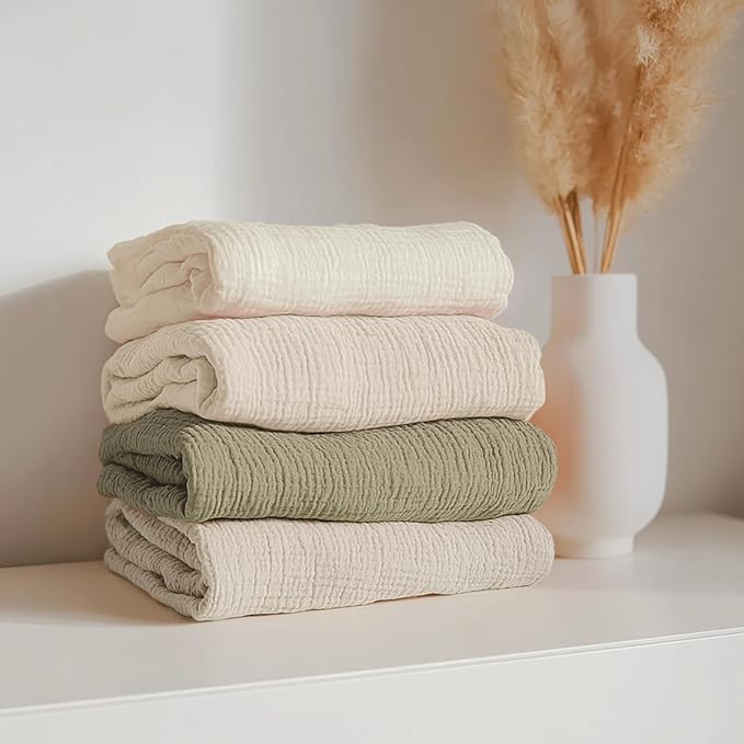 lulumoon Pack and Play Sheets Muslin: Cotton Fitted Sheets for Chicco Pack N Play - Soft Playard Sheets for Boys and Girls 2Pack