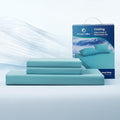 Dream Valley® Queen Sheet Set, Cooling Fitted Sheet with 2 Pillowcase-3 PCS with No Flat Sheet,Q-Max > 0.4 Aerocool, Cooling for Night Sweats, Hot Sleepers,deep Pocket up to 15",Dream Blue