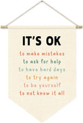 Affirmations Wall Hanging Art for Kids, It's OK Not to Be OK Positive Canvas, Nursery Decor, Classroom Decor Canvas Banner,Kids Affirmations Nursery Wall Art Canvas Hanging Pennant Flag Banner