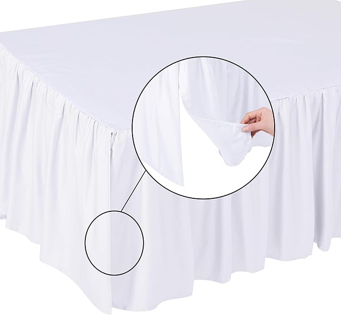 Crib Skirt Dust Ruffle, 100% Egyptian Cotton 400 Thread Count Soft Breathable Crib Bedding Skirt for Baby, Boys and Girls, Fading Resistant (White)