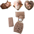 Vemonllas Newborn Baby Boy Girl Photography Props Bow Wrap, Posing Aid, Hat and Blanket Set of 4 Pcs