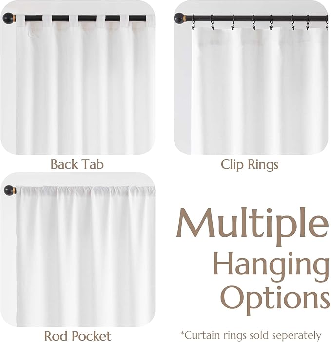 jinchan White Linen Blend Curtains for Living Room 84 Inch Length 2 Panels Curtains for Sliding Glass Doors, 50 Inch Wide Farmhouse Drapes with Rod Pocket Back Tab(50W x 84L, White)