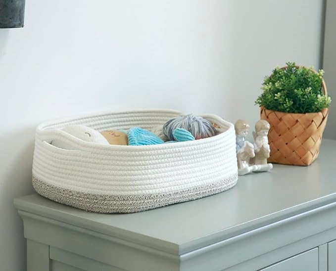 Cotton Rope Storage Baskets Woven Basket Cute Baby Nursery Organizers Small Dog Toy Basket Gift Baskets Empty