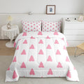 Feelyou Pink Christmas Trees Bedding Set for Kids Boys Girls Twin Size Holiday Comforter Set Ultra Soft Winter Comforter Xmas Decor Duvet Quilt Bedroom Decor Christmas Ornaments Quilt