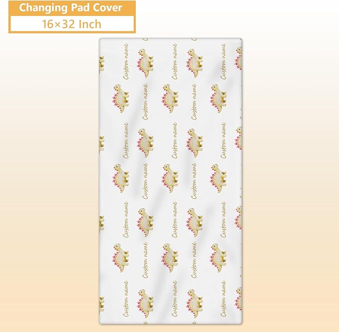 Personalized Baby Crib Set, 5 Pcs Baby Boy Crib Bedding Set, Custom Name Dinosaur Baby Crib Bedding Set Neutral, Double Layer Flannel Nursery Bedding Set, Customized Gifts for Toddler Infant