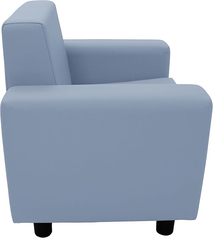 Factory Direct Partners SoftScape Inspired Playtime Classic Reading Chair, Children's Commercial-Grade Upholstered Furniture for Home, Daycare, Preschool; Modern Design - Powder Blue, 14472-PB