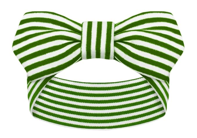 Creative Knitwear Notre Dame Fighting Irish Infant Girls Kelly Striped Hair Knot Headband Embroidered Logo - Size Newborn - 4T