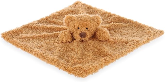Apricot Lamb Velvet Bear Soft Loveys for Babies, Security Blanket for Baby Boy and Girl, 14x14 Inches for Infant and Toddlers