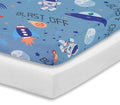 Everyday Kids 2 Pack Fitted Boys Crib Sheet, 100% Soft Breathable Microfiber Baby Sheet, Fits Standard Size Crib Mattress 28in x 52in, Nursery Sheet - Space/White