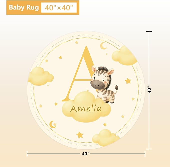 Personalized Baby Crib Bedding Set, 5 Pcs Custom Name Nursery Bedding Set, Yellow Zebra Baby Bedding Set for Girls Boys, Double Layer Crib Sets, Customized Gifts for Toddler Infant New Parents