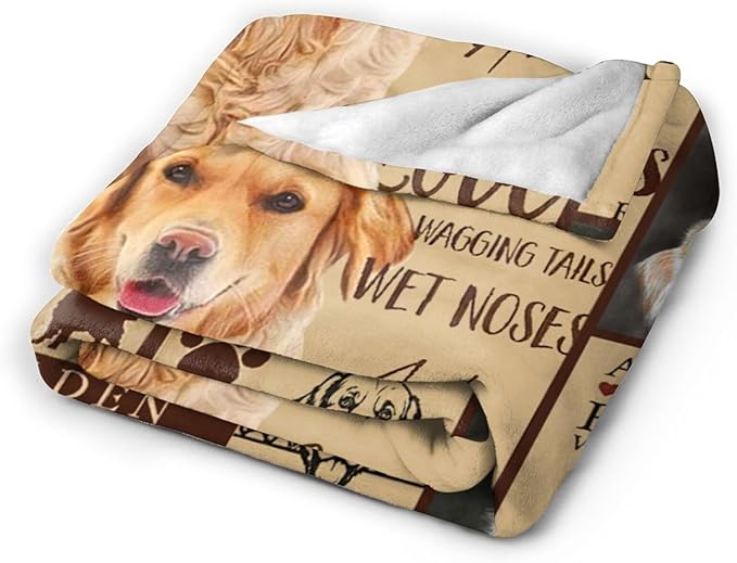 Tijuboni Golden Retriever Throw Blanket Dog Gifts for Girls Boys Women Men Kids Adults Soft Flannel Fleece Blanket for Couch Sofa Bed Home Decor 50"x60"