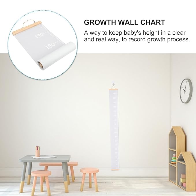 Height Growth Chart Ruler for Boys and Hanging Canvas Measurement Ruler for Home School Nursery Easy Storage Growth Record Tracking