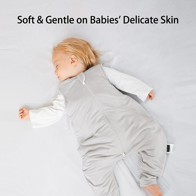 BubblePanda Rayon Made From Bamboo Toddler Sleep Sack with Feet 6-12 Months 2.5 Tog Winter Ultra Soft Warm Baby Sleep Bag Walker Quilted Thick Wearable Blanket with Legs 2-Way Zipper