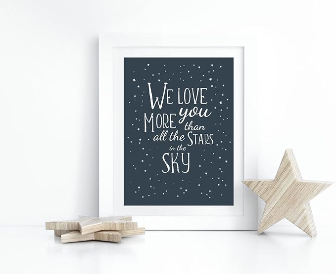 VUVUKU Black And White Nursery Decor Monochrome Baby Boy Room Poster We Love You More Kids Wall Art Playroom Prints Toddler