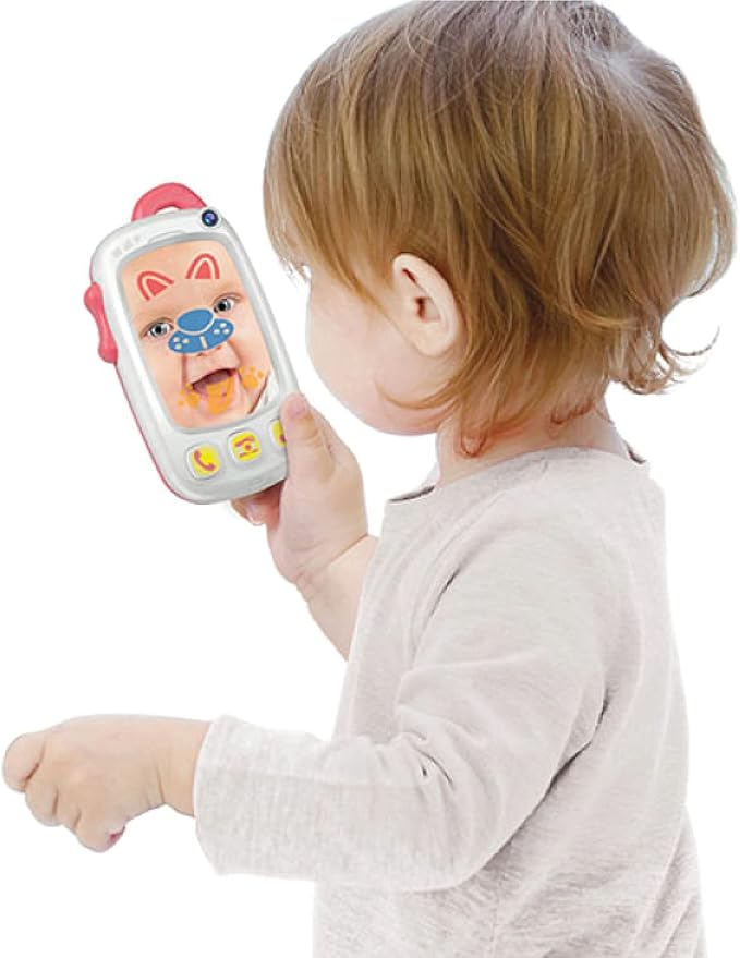 Baby Selfie Toy Phone with Easy-Press Buttons & Light-up Mirror - 9+ Month Old Baby Phone - Musical Toys for Tummy Time