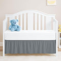 Dark Grey Crib Bed Skirt, Perfect for Nursery Crib for Boys & Girls with a 14" Drop and Size 28"x 52"