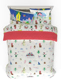 Elf Movie Christmas Bedding Set – 7 Piece Queen Size Holiday Reversible Microfiber Comforter & Sheet Set - Super Soft & Cozy, (Officially Licensed Product) by Franco Collectibles