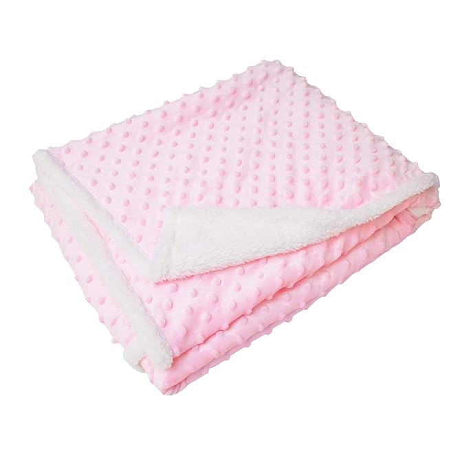 American Baby Company Heavenly Soft Chenille Sherpa Toddler Blanket, Warm and Cozy, Pink, 36" x 48" for Boys and Girls, Versatile for Nap Time, Preschool and Travel
