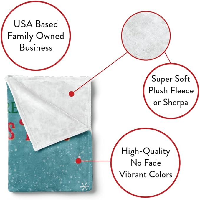 Personalized Plush Christmas Blanket | Cozy Fall Throw Blanket | Custom Winter Blankets | Red Truck Christmas Throws | Santa Sofa Bed Throw | Customized Soft Christmas (Fleece 50x60)