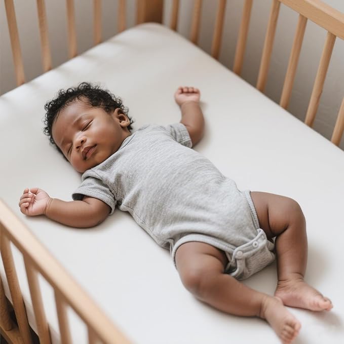 American Baby Company 2 Pack Fitted Crib Sheets 28" x 52", 100% Polyester Ultra Soft Microfiber, White/Gray, for Boys and Girls, Fits Crib and Toddler Bed Mattresses