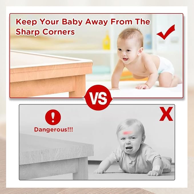 Baby Proofing Edge Protector for Kid Clear Edge Protector Strip Safety Corner Guards Child Proof Corner Bumper for Furniture 1.2in x 32.8ft