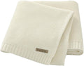 Neiwech Baby Blanket Boy Girl Cotton Knitted Soft Swaddling Receiving Baby Blankets for Newborn Toddler Crib Stroller A-White 30 x 40 Inch