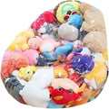 Stuffed Animal Storage Bean Bag Cover, 270L Clear Soft Toy Storage Bean Bag, Waterproof Stuffed Animal Storages Chair Cover, Large Capacity Stuffable Plush Toy Storages Kids Beans Bags Chair