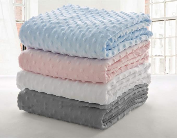 American Baby Company Heavenly Soft Chenille Receiving Blanket, 2-Layer Design with Minky Dot & Silky Satin, Gray, 30" x 40" for Boys and Girls