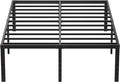 EMODA 20 Inch King Bed Frame No Box Spring Needed, Heavy Duty Tall Metal Platform with Large Storage Space, Noise Free, Easy Assembly, Black