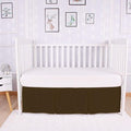 Box Pleated Crib Bed Skirt Premium 100% Cotton 800 Thread Count Nursery Crib Toddler Bedding Crib Bedskirt for Baby Boys or Baby Girls, (28" x 52") + 14" Drop Lenght - Chocolate Solid