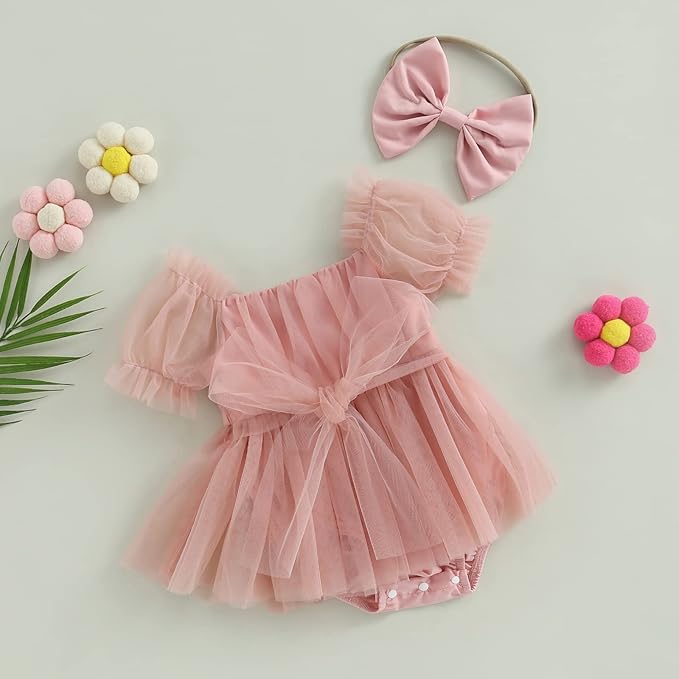Meihuida Newborn Baby Girl Sleeveless Rompers Summer Clothes Cotton Bodysuit with Headband