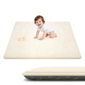 ACOMOPACK 1.3" Thick Baby Play Mat for Floor 50x50"-Memory Foam Water-Repellent Playpen Mat for Tummy Time,Non-Slip Soft Velvet Nursery Rug for Kids,Toddlers,Infants Crawling（Beige）