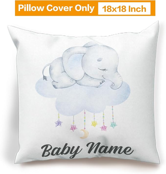 Custom Crib Bedding Set - Elephant Design Personalized Name Baby Nursery Bedding 3 Pcs Set - Chic Soft Blanket, Sheet, Pillowcase for Newborns Boys Girls Gifts Color05