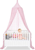 Bed Canopy for Girls - Princess Bed Canopy - Crib Canopy for Boys and Girls Bedroom Decor, Suitable for Use in Cribs Canopy Bed Curtains (Pink)