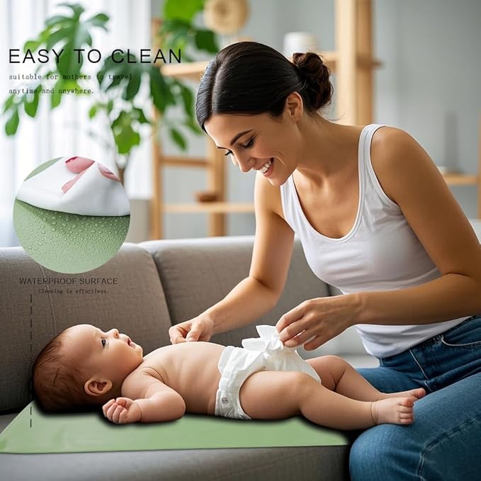 Pink Diaper Changing Pad for Baby, Portable Baby Changing Mat for Travel or Home, Foldable Mat Fits Perfectly in Diaper Bag (67-12)