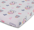 EVERYDAY KIDS Baby Girl Fitted Crib Sheet Sweet Owls, 100% Soft Breathable Microfiber Baby Sheet, Fits Standard Size Crib Mattress 28in x 52in, Nursery Sheet