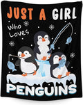 Penguin Gift for Girls - 40" x 50" Inches Cute Penguin Throw Blankets for Kids - Black Warm Cozy Blankets for Sofa, Crib & Bed