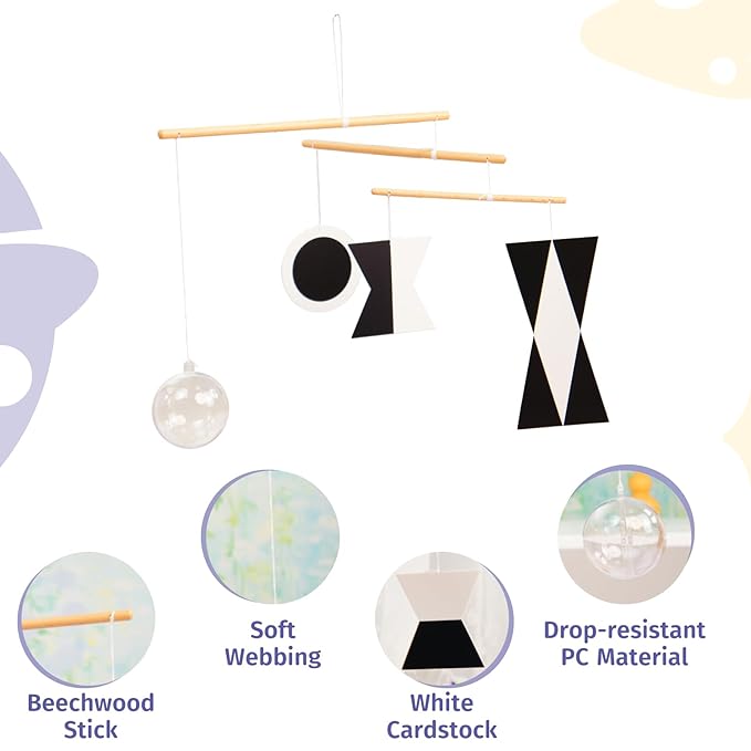 Munari Hanging Mobile,Montessori Mobile, Infant Toy, Baby Mobile, Visual Tracking, Newborn Toy