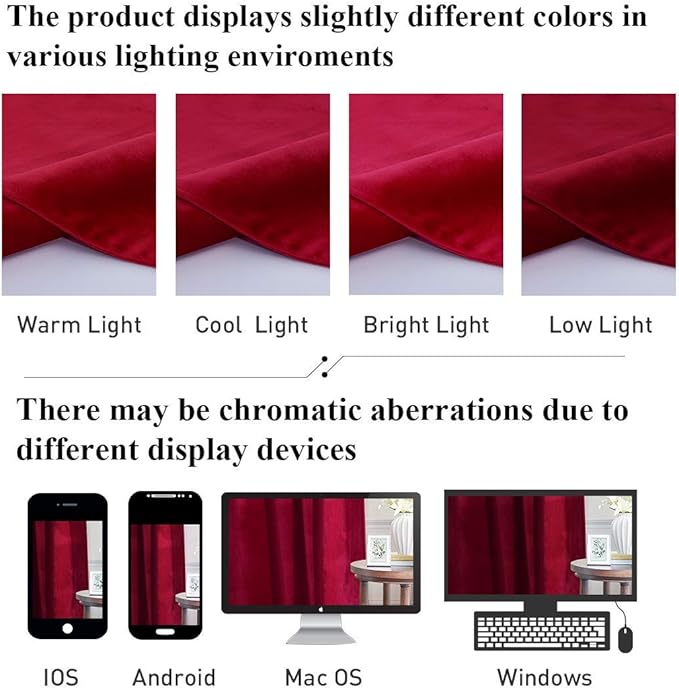 StangH Red Curtains 90 inches Long Luxury Super Soft Velvet Theater Curtains Back Tab Thermal Insulated Room Darkening Privacy Panels for Living Dining Room, W52 x L90, 2 Panels