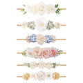 Baby Girl Headbands Nylon Flower Elastic Hairbands 6pcs Hair Accessories Gift for Newborn Infant Toddlers