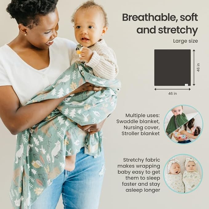 Copper Pearl Baby Swaddle Blanket - Premium Knit Baby Blanket, Large Soft Stretchy Receiving Blankets for Baby Boy and Girl, Swaddles for Newborn, Infant, and Toddler (Alps)