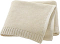 Neiwech Baby Blanket Boy Girl Cotton Knitted Soft Swaddling Receiving Baby Blankets for Newborn Toddler Crib Stroller A-Beige 30 x 40 Inch