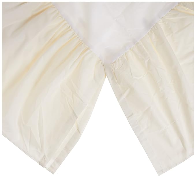 American Baby Company 100% Natural Cotton Percale Ruffled Crib Skirt, Cream, 52"L x 28"W + 13.5"