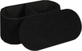 30" Oval Foldable Ottoman with Storage, Teddy Boucle Fabric Footrest, Storage Bench for Living Room, Bedroom, Entryway, Dorm, Black