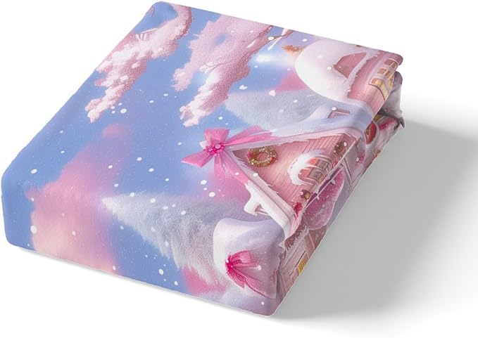 Manfei Christmas Duvet Cover Set Queen Size, Pink Truck Flower Snowman Bedding Set for Kids Girls Room Decor, New Year Theme Comforter Cover, Lightweight Bedspread Cover, 2 Pillowcases, No Comforter