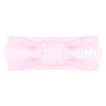 Creative Knitwear SMU Mustangs Infant Girls Pink Solid Hair Knot Headband Embroidered Logo - Size Newborn - 4T