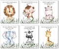 IIILUYOT 6Pcs Cute Christian Wild Animals Wall Art Decor for Nursery Child Bedroom, Zebras, Elephants, Lions, Giraffes, Monkey Inspirational Forest Animals Poster Decor Set of 6(8”X10”) Unframed
