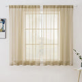 MIULEE Beige Window Sheer Curtains for Bedroom Living Room Solid Elegant Net Drapes 2 Panels Width 38 x Length 63 Inches